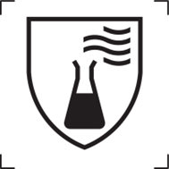 Piktogram symbolizujący ochronę przed niebezpiecznymi substancjami chemicznymi — siluet kolby laboratoryjnej, zgodnie z symbolem graficznym ISO 7000-2414