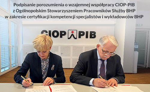 Podpisanie porozumienia o wzajemnej współpracy CIOP-PIB i OSPSBHP